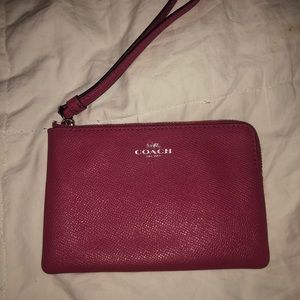 Coach hot pink wristlet/clutch